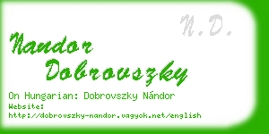 nandor dobrovszky business card